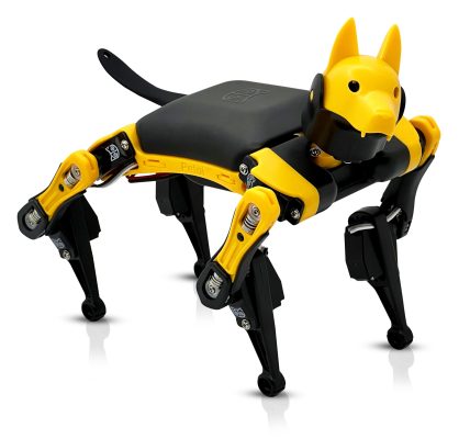 Robotic Dogs in China: A robotic dog performing security patrol duties in a Chinese industrial complex, emphasizing its application in safety.