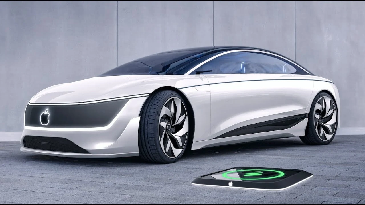 Concept art of an Apple Car prototype, showcasing what could have been Apple's innovative entry into the automotive industry.