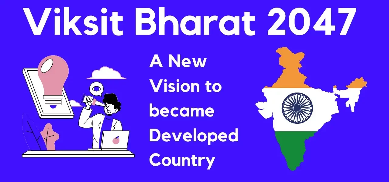 A group of diverse individuals collaborating on a Viksit Bharat 2047 project for India's sustainable future.