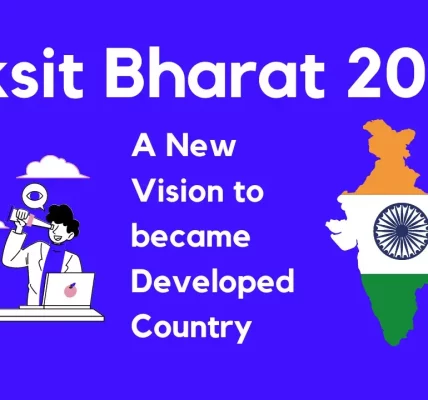 A group of diverse individuals collaborating on a Viksit Bharat 2047 project for India's sustainable future.