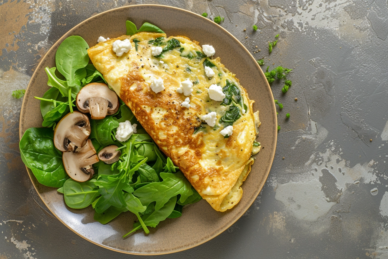 A golden-brown potato omelette sits on a white ceramic plate, garnished with fresh parsley, showcasing the fluffy interior packed with tender slices of potato and hints of caramelized onion, ready to be served.